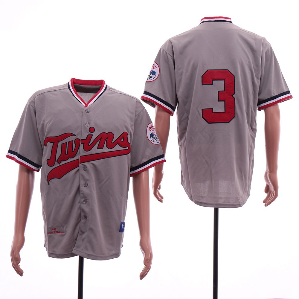 Men MLB Minnesota Twins 3 Killebrew Grey Throwback Jerseys